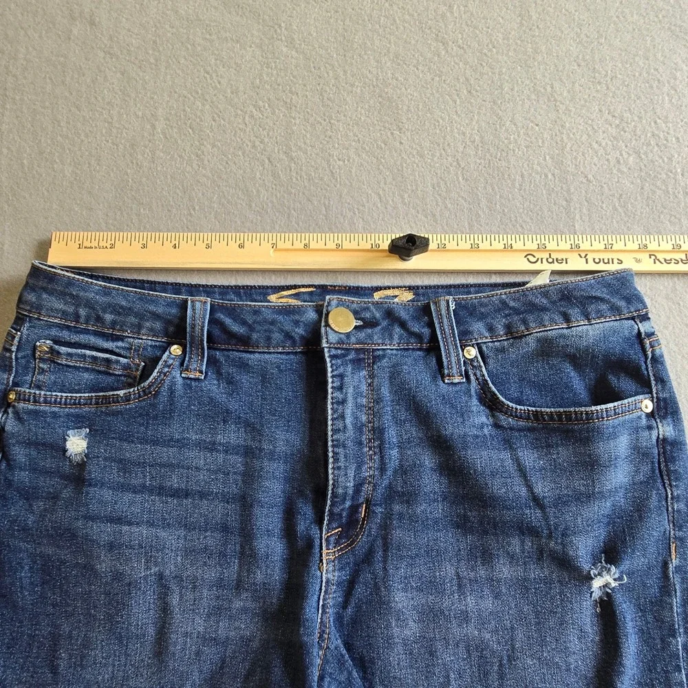 Seven7 Weekend Short Women 14 Blue Distressed Raw‎ Hem Denim Cut Off Jean Shorts